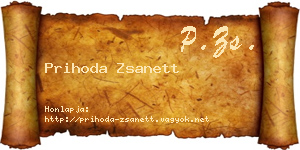Prihoda Zsanett névjegykártya